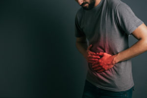 Man with stomach pain