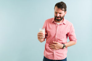 Adult man has lactose intolerance