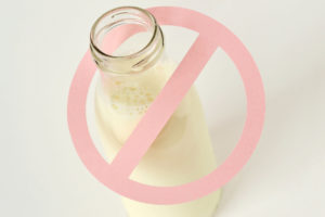 Glass bottle of milk